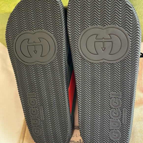 Gucci Women's Web Slide Rubber Sandals Sz 39 BNIB Made in Italy π― Authentic - Picture 10 of 13